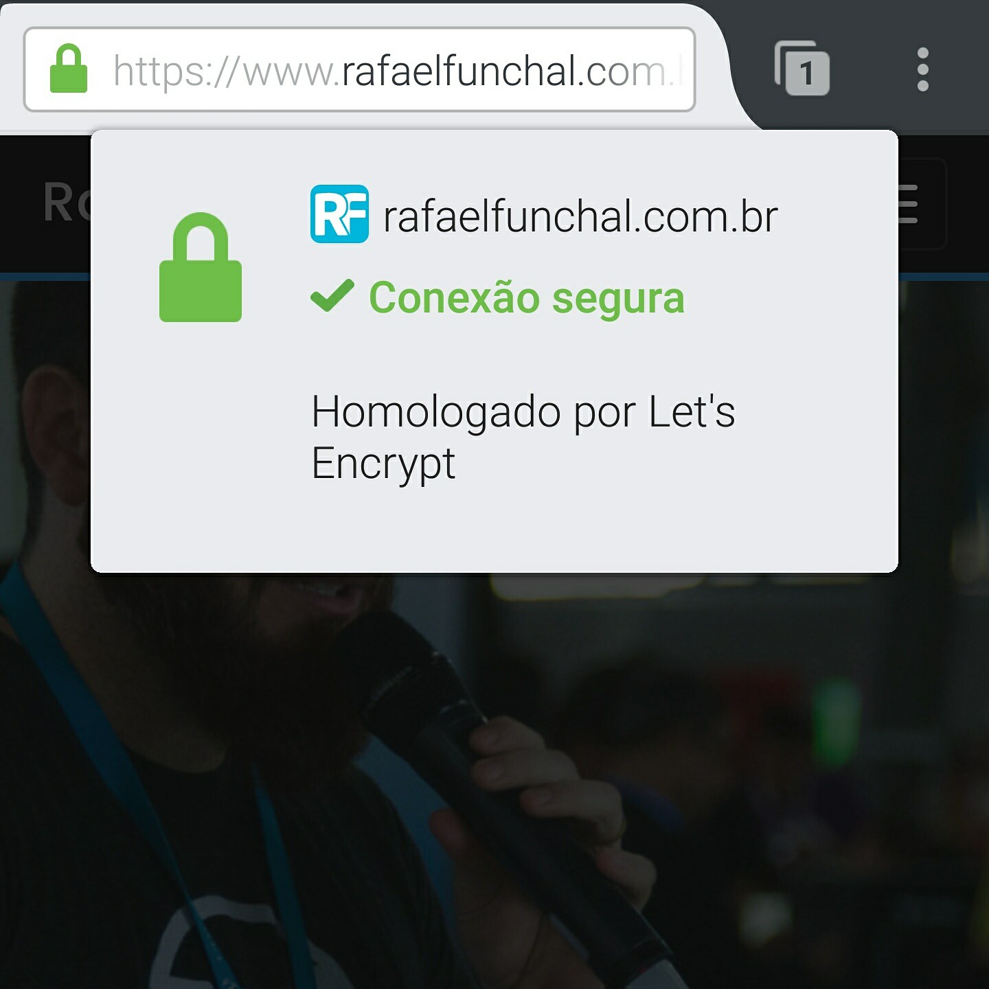 rafaelfunchal.com.br Conexão segura Homologado por Let's Encrypt